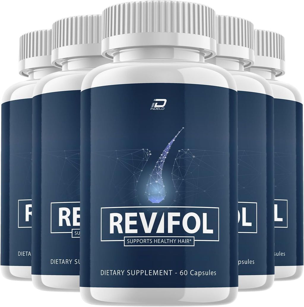 Revifol Cápsulas para el Crecimiento del Cabello - Suplemento con Vitaminas B6, Ácido Fólico y Biotina (5 Paquetes - 300 Cápsulas)