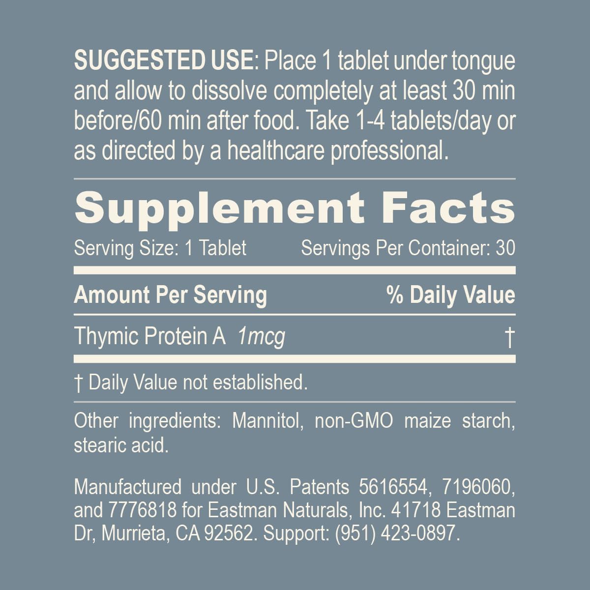 ProBoost Thymic Protein A Tablets (1 mcg TPA) - Apoyo Inmunológico - 30 Comprimidos Sublinguales