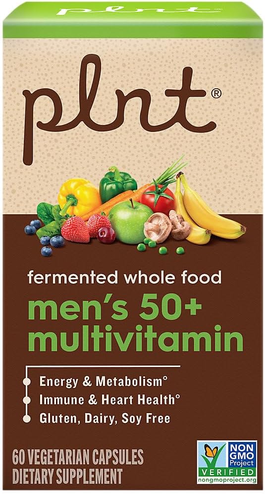 plnt Fermented Whole Food Men's 50+ Multivitamin (60 Cápsulas Veganas)