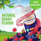 Vitamatic Vitamina B12 1000 mcg – Tabletas de Disolución Rápida con Sabor a Bayas – 2 Frascos de 365 Tabletas – Apoyo al Metabolismo Energético y Sistema Nervioso