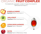 Vitamina C Orgánica Líquida 250 mg con Bioflavonoides y Rutina - Apoyo Inmunitario y Antioxidante (96 Dosis)