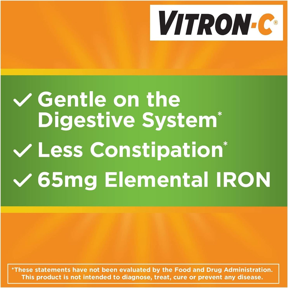 Vitron-C Suplemento de Hierro de Alta Potencia con 125 mg de Vitamina C, 60 Unidades (Paquete de 2) – Image 6