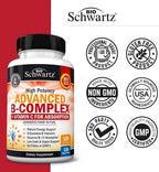 Complejo B con Vitamina C para Máxima Absorción – Metilcobalamina B12 y Folato – B1 B2 B3 B5 B6 B7 B9 – Apoyo Energético e Inmunológico – Sin OGM, 120 Cápsulas