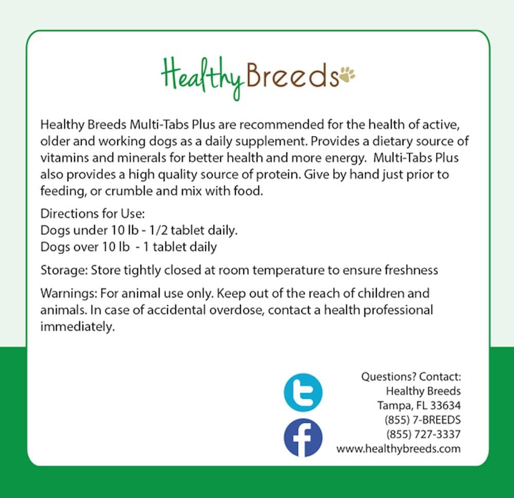 Healthy Breeds Poodle Multi-Tabs Plus – Comprimidos masticables para perros (180 unidades)