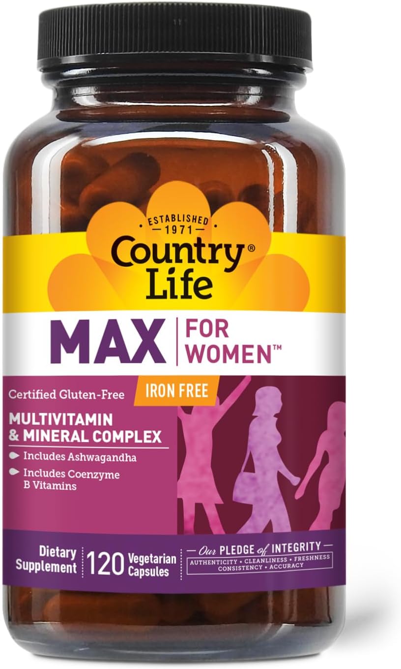 Country Life Max for Women - Iron-Free Multivitamin and Mineral Complex - 120 Vegan Capsules