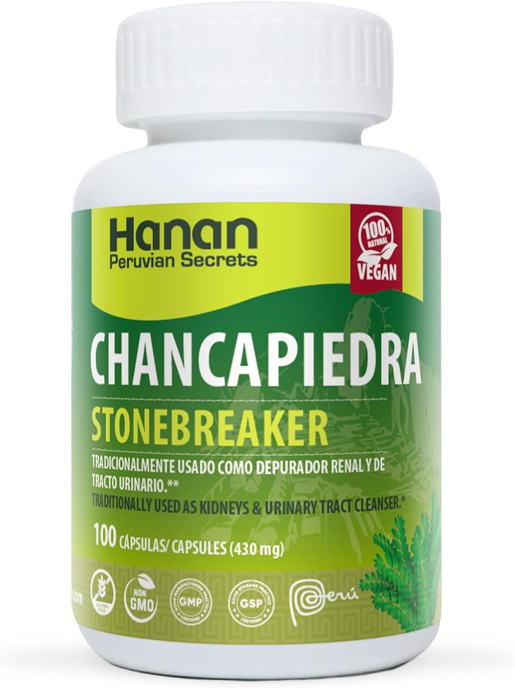 Hanan Chancapiedra Stonebreaker - 100 Cápsulas (2 Paquetes)