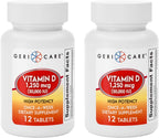 GeriCare Vitamina D 1.250 mcg (50.000 UI) Alta Potencia, 12 Cápsulas - Dosis Semanal