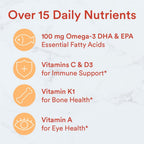 SmartyPants Kids Multivitamin Gummies - Omega 3, Vitaminas D3, C, B12, B6, A, K, Zinc y Biotina - 120 Gomitas (30 Días)