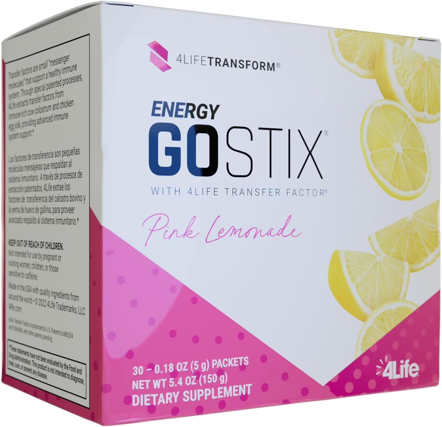 4Life Energy Go Stix Mezcla de bebida de naranja cítrica con aminoácidos, 30 sobres