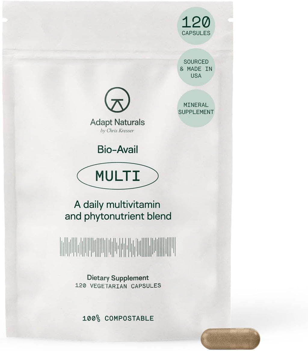 Adapt Naturals Multivitamínico para Mujeres y Hombres, Biodisponible, Fácil Absorción, con Biotina, Niacina, Vitamina A, B, C, D, E, K1, Zinc y Magnesio - Apoyo Inmunitario - 30 Días