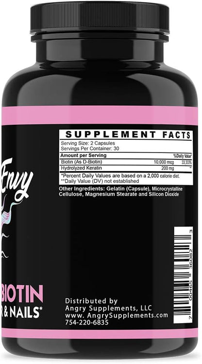 Angry Supplements Hair Envy - Biotina 10.000 – Metabolismo energético: La biotina contribuye al metabolismo – Image 6