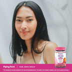 Piping Rock Vitaminas para Cabello, Piel y Uñas - 80 Gominolas - 2500 μg de Biotina - Multivitamínico con Vitamina C y E - Sabor Fruta - Vegano, Sin OGM, Sin Gluten