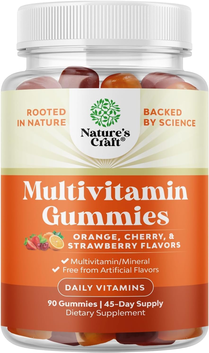 Gominolas Multivitamínicas para Adultos - Halal, Sin Gelatina, con Vitamina D y Zinc - 90 Gominolas