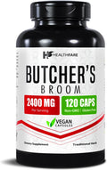 Healthfare Suplemento de Rusco (Butcher's Broom) | 120 Cápsulas Vegetales | Extracto 2400mg