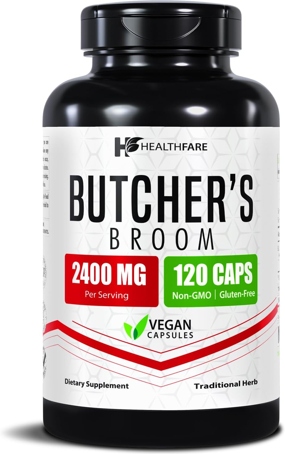 Healthfare Suplemento de Rusco (Butcher's Broom) | 120 Cápsulas Vegetales | Extracto 2400mg