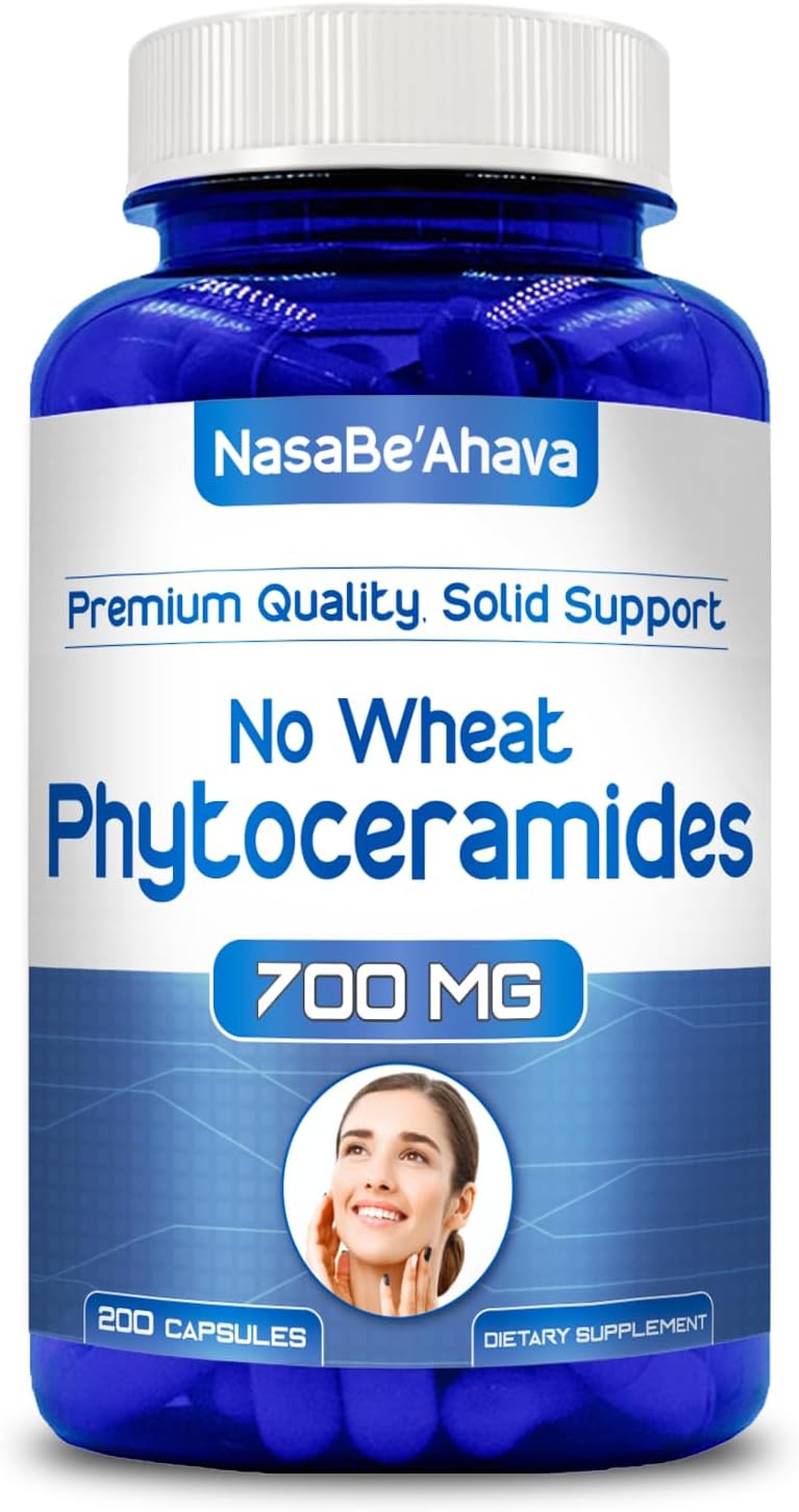 NasaBeahava Extra Strength Phytoceramides 700mg con Vitaminas A, C, D, E - 200 Cápsulas