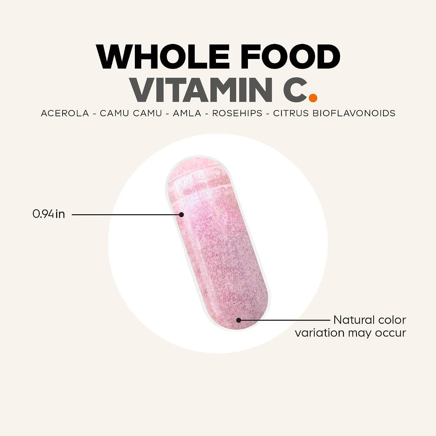 Codeage Instantfood Vitamina C de Alimentos Enteros - 500mg, 60 Cápsulas
