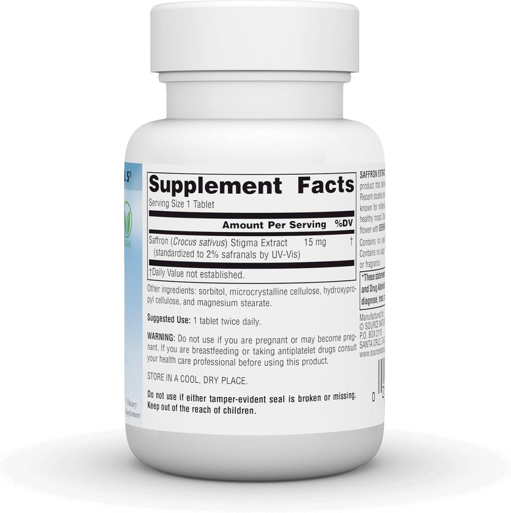 Source Naturals Serene Science Extracto de Azafrán, Para el Apoyo del Estado de Ánimo* - 30 Comprimidos
