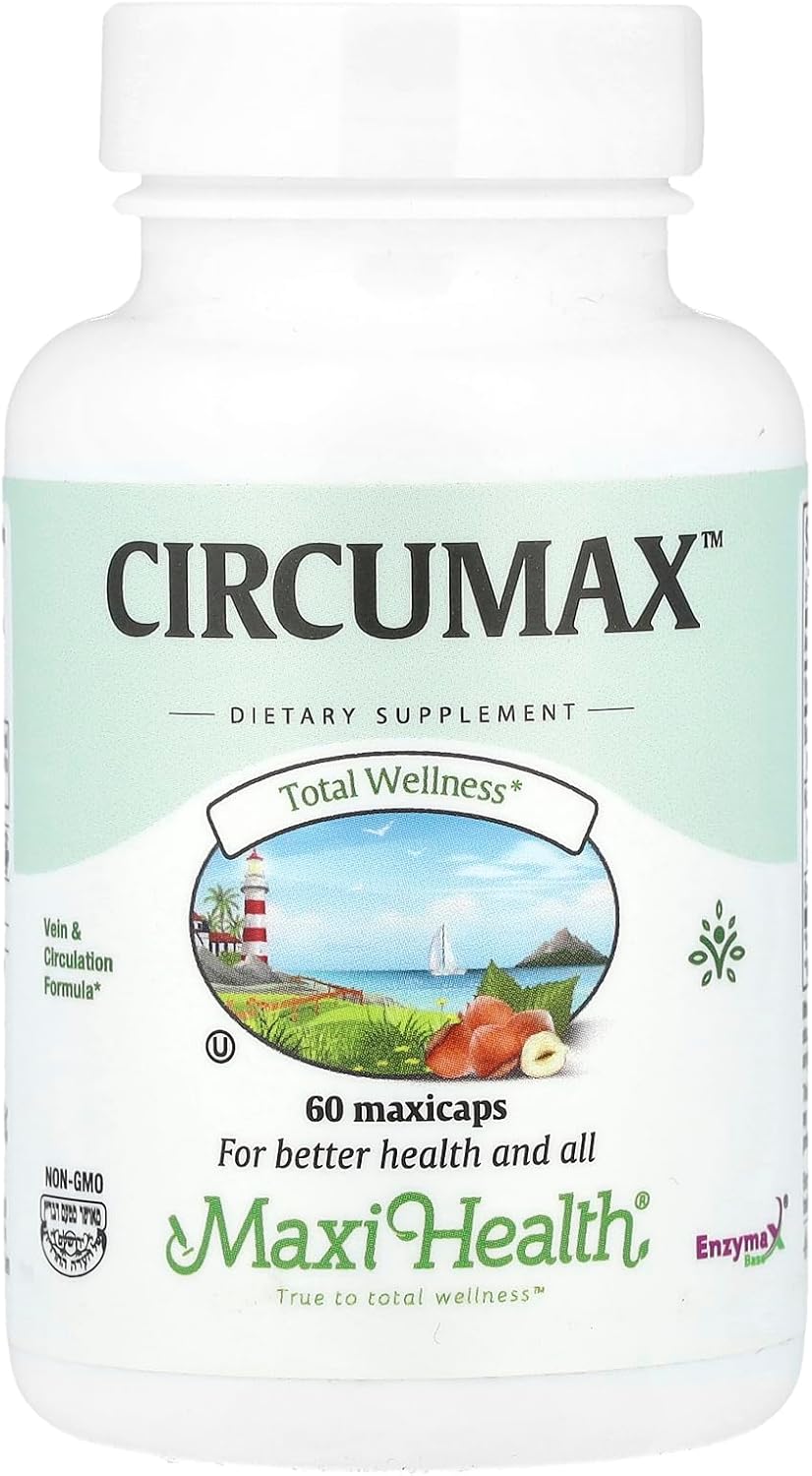 Maxi Health CircuMax – Blood Circulation Supplement with Horse Chestnut and Butcher's Broom – 60 Capsules – Vegan and Kosher
