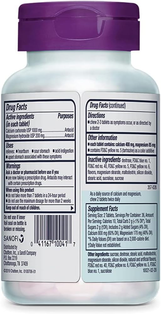 Rolaids Ultra Strength Comprimidos Masticables Sabor Fruta Variada – 144 Comprimidos (Paquete de 2)