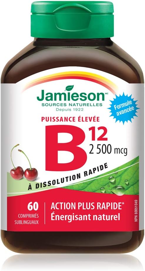 Jamieson Vitamina B12 2500 mcg Metilcobalamina - 60 Comprimidos Sublinguales