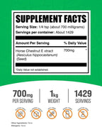 BulkSupplements.com Extracto de Castaño de Indias en Polvo - 1 kg (2.2 lbs)