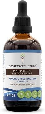 Secretos de la Tribu Extracto Líquido sin Alcohol de Polen de Pino para Testosterona, Polen de Pino Silvestre (Pino Silvestre, Pinus sylvestris) Polen Seco (118 ml)