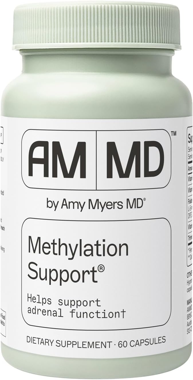 Amy Myers MD Methylation Support - MTHFR Supplement - Supports Adrenal Function, Gut & Liver Health - Contains Folate, Vitamin B12, B6 & B2 - Non-GMO & Gluten-Free - 60 Capsules (30 Servings)