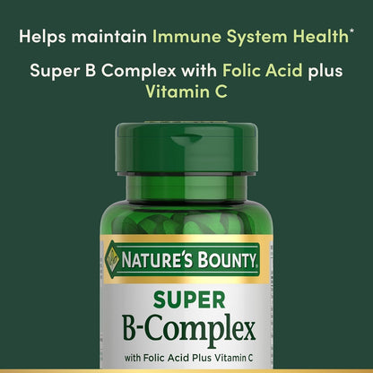Nature's Bounty Super B Complex con Vitamina C y Ácido Fólico, Apoyo Inmunológico y Energético, 150 Comprimidos - Pack de 2 – Image 6