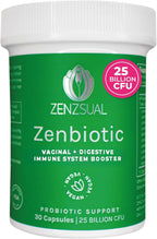 ZENZSUAL Zenbiotic Probióticos para Mujeres – 25 Mil Millones UFC, Salud Vaginal y Equilibrio del pH, Control de Olores y Levaduras, Salud Digestiva e Intestinal, Confort Urinario, 30 Cápsulas Veganas