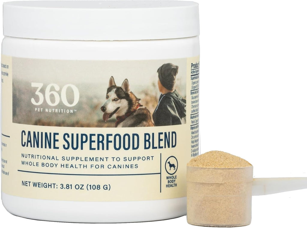 Canine Superfood Boost – Complemento alimenticio para perros, todas las etapas vitales, 30 raciones, sabor a carne