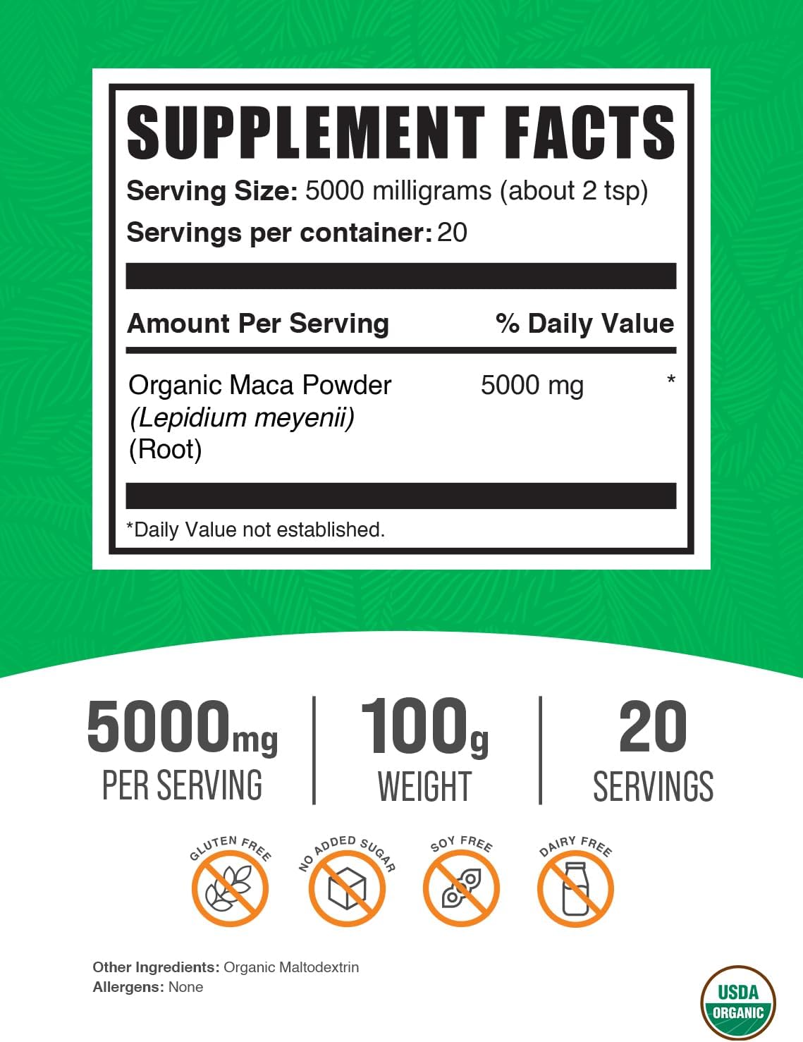Maca Orgánica en Polvo - 100g (3.5 oz)