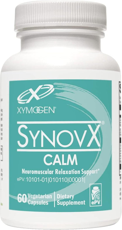 XYMOGEN SynovX Calm - Apoyo a la relajación neuromuscular con extracto de valeriana - Calcio, Magnesio y Potasio - – Image 1