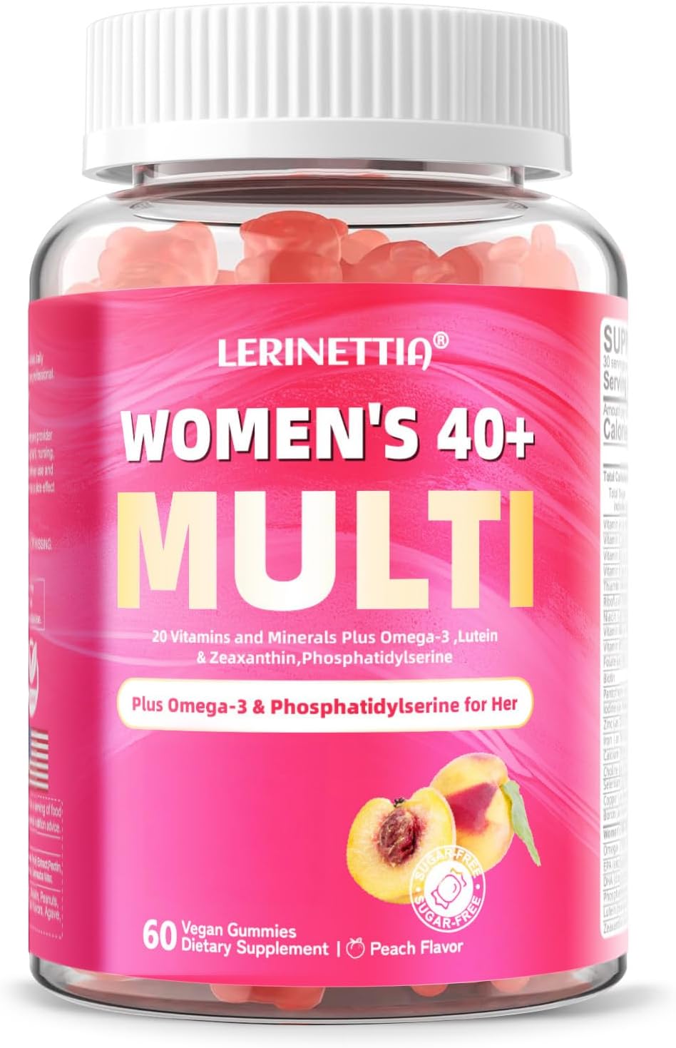 Multivitamínico para Mujeres 40+ con Omega-3, Hierro y Complejo B - Gomitas Veganas Sin Azúcar - 60 Unidades