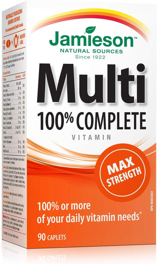 Jamieson 100% Complete Multivitamin Max Strength - 90 Cápsulas
