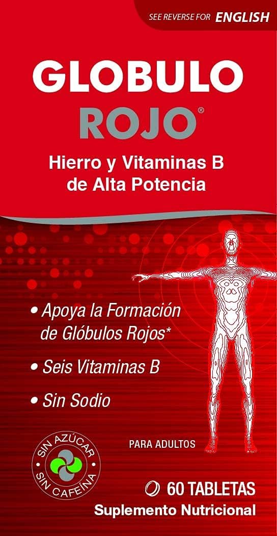 Globulo Rojo Suplemento de Hierro con Vitaminas B, 60 comprimidos