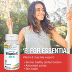 SOLARAY Dry Vitamin E 200 IU with Mixed Tocopherols, 100 Capsules