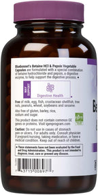 BlueBonnet Betaina HCI Plus Pepsin - 180 Cápsulas Vegetales