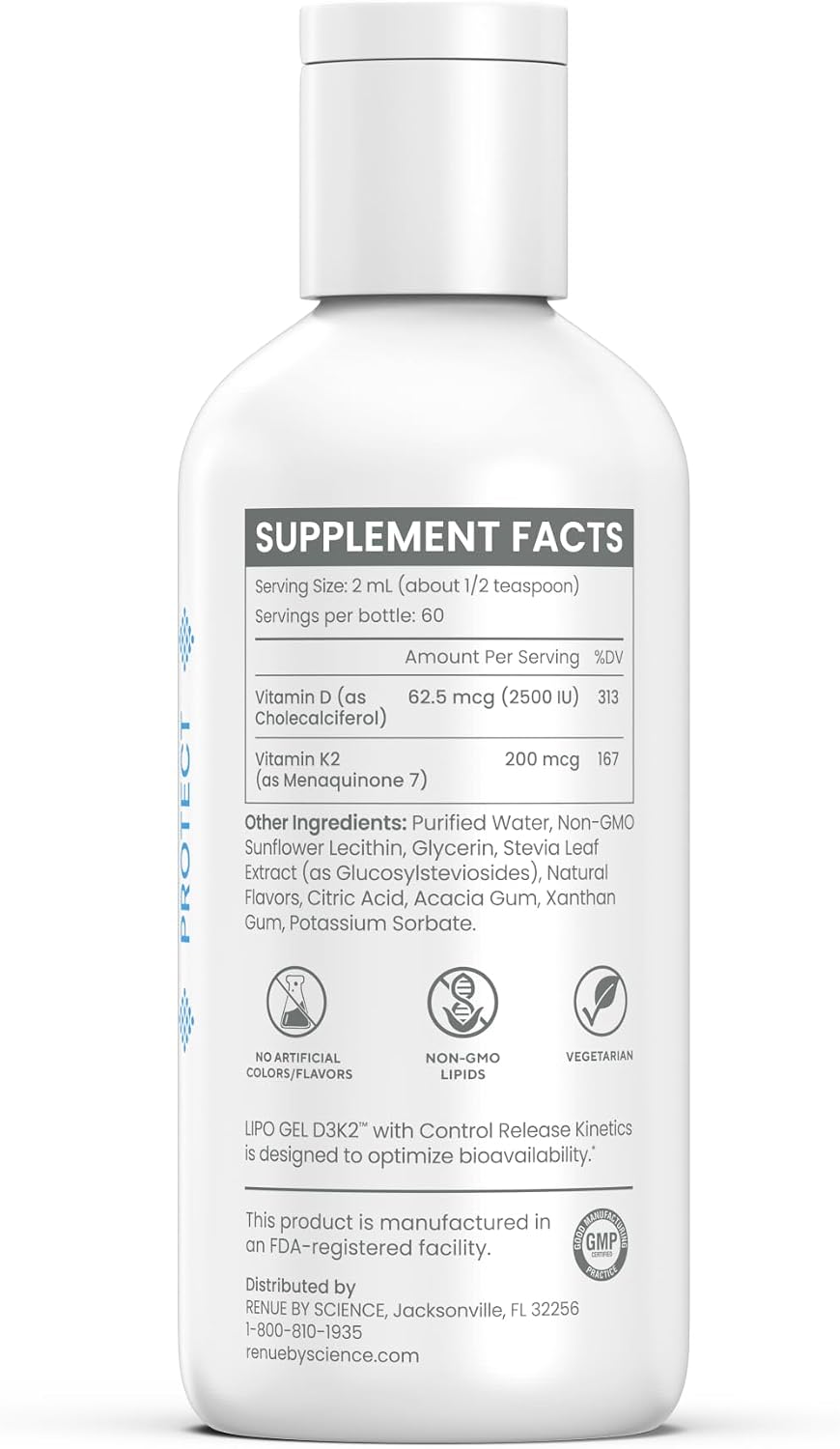 Renue By Science Gel Liposomal de Vitamina D3 y K2 - 120 ml