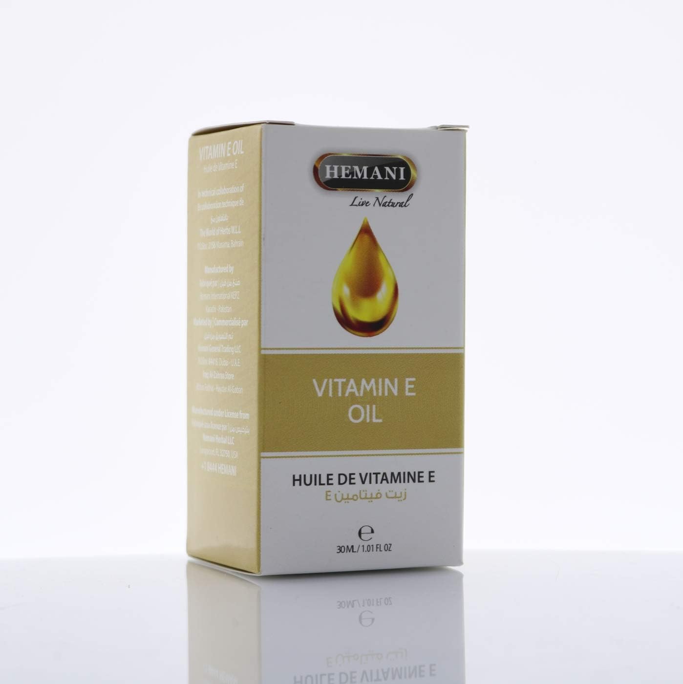 Hemani Aceite de Vitamina E 30ml - 100% Tocoferol Natural Puro | Aceite Antioxidante para Piel y Cabello
