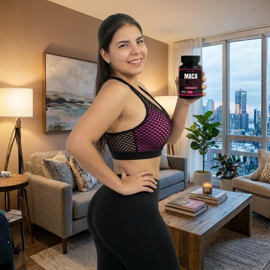 Maca Negra Auténtica para Aumento de Glúteos, 600 mg, 100 Cápsulas - Curvy Fruit