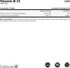 Celebrate Vitaminas B-12 Fusión Rápida 1000 mcg con Ácido Fólico – 90 Comprimidos