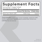 Sports Research® Biotina 5000mcg con Aceite de Coco Orgánico - 30 Cápsulas Blandas Vegetales