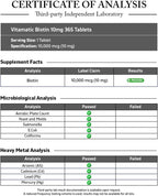 Vitamatic Biotina 10.000 mcg (10 mg) - 365 Comprimidos Veganos - Vitamina B7