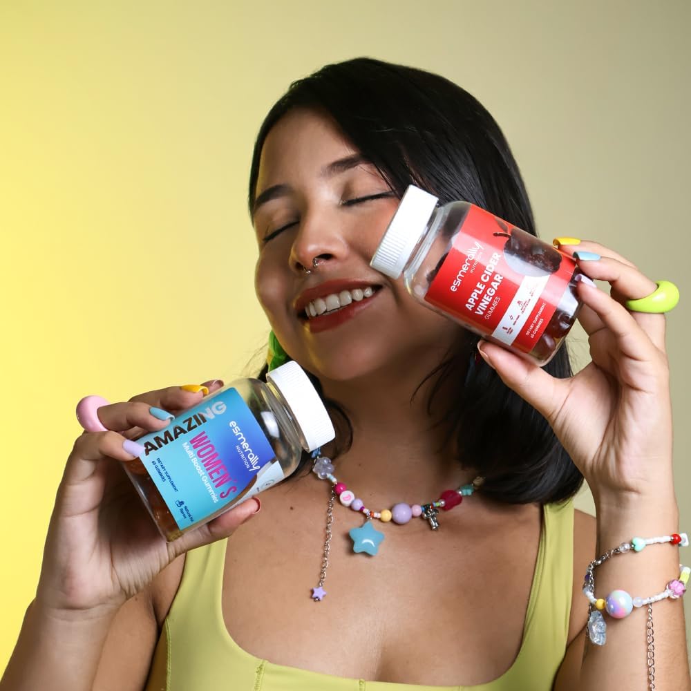 Esmerally Women's Pack - Multivitamin para Mujer y Gummies de Vinagre de Manzana - 120 Gummies - Sabor Fruta Natural - Sin Gluten y No Transgénico