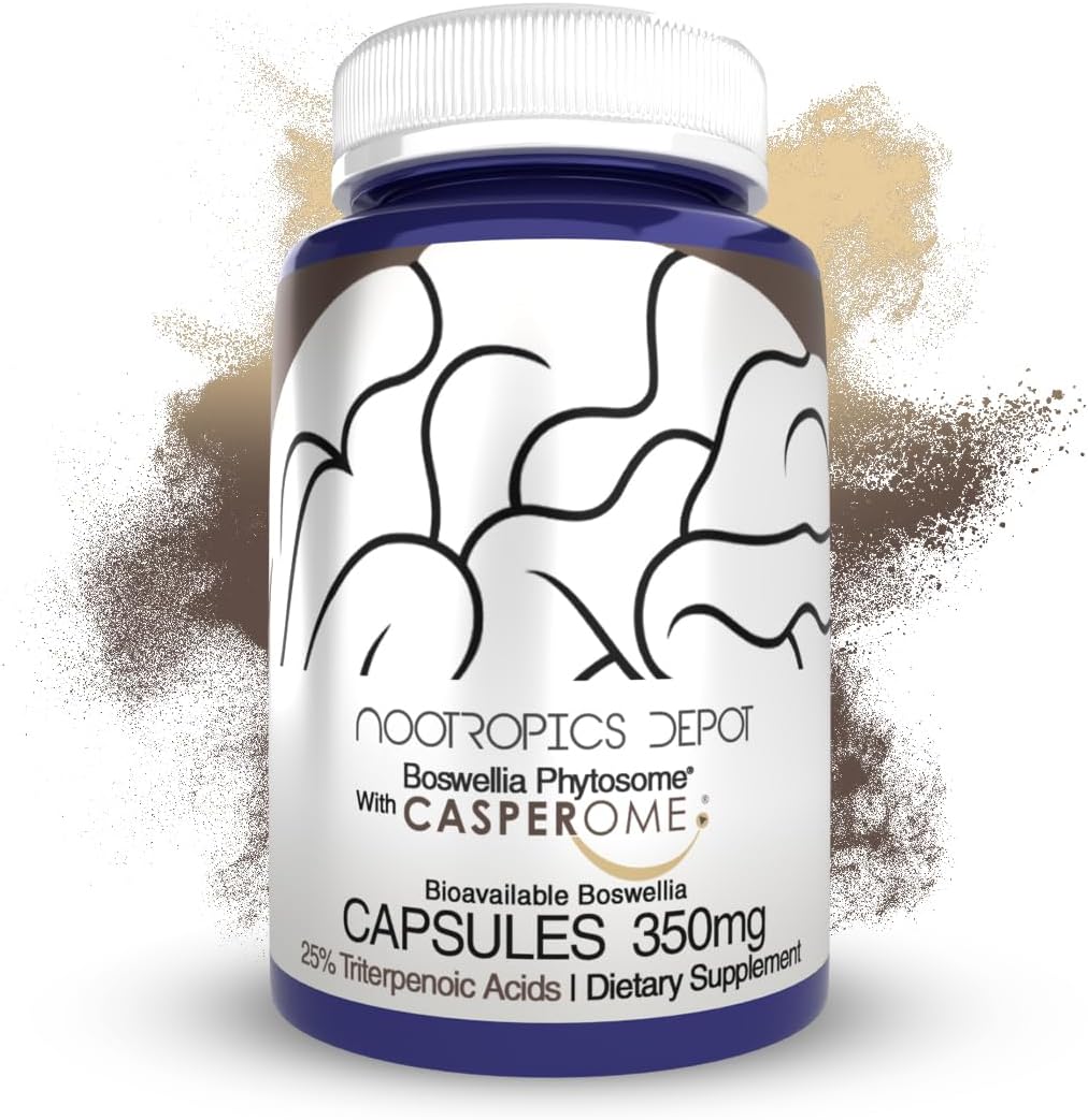 Nootropics Depot Boswellia Phytosome Cápsulas | 350mg | Casperome | 25% Ácidos Triterpénicos | Boswellia serrata | Incienso | Salud Articular | 30 Unidades