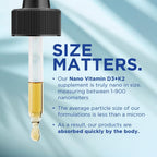 Nanoceutical Solutions Nano Vitamin D3+K2 Líquido | 5000 UI + 100 mcg K2 | Absorción Rápida | 30 ml