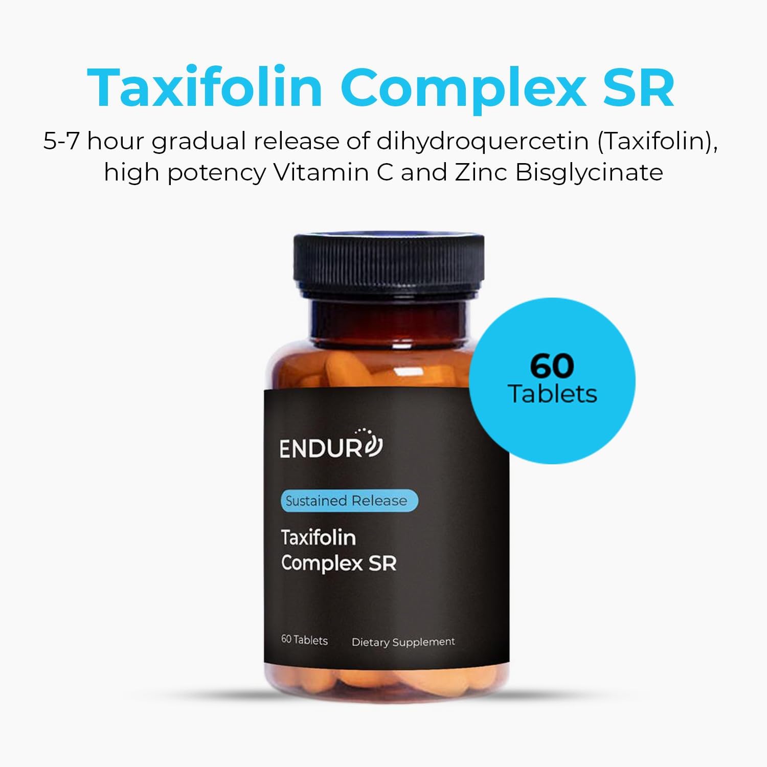 ENDUR Taxifolin SR Liberación Sostenida - Dihidroquercetina 60 mg (60 comprimidos)