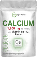Calcio 1.200 mg con Vitamina D3 y K2, 300 Comprimidos