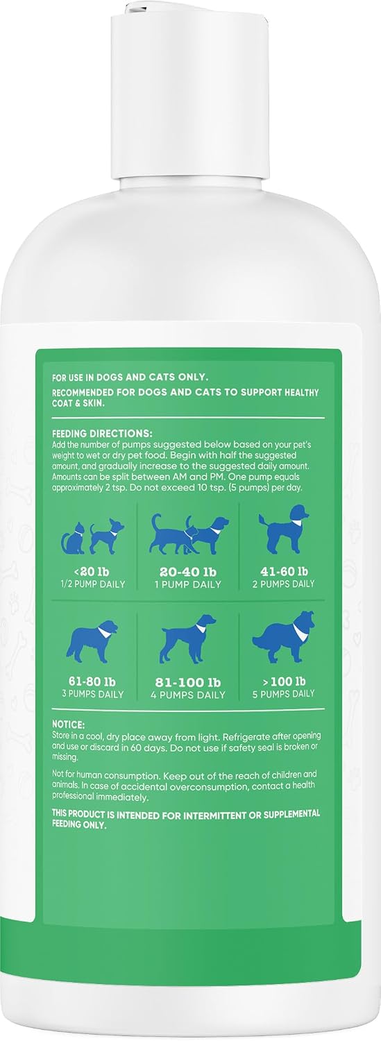 Nutricost Pets Aceite de Salmón Salvaje de Alaska para Perros y Gatos - 946 ml